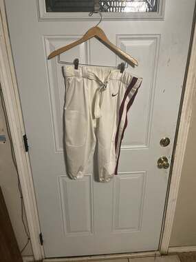 Nike Vapor Pro Football Pants White with (Morehouse ) Maroon Stripe NWOT